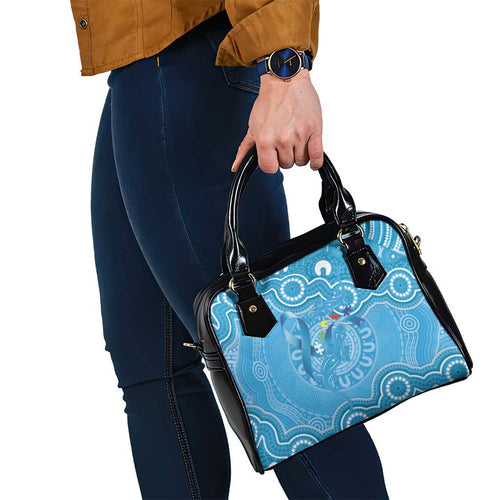 Australia Indigenous Shoulder Handbag Blue Ribbon Lizards Autism Awareness - Aussie Hoodie