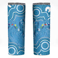 Australia Indigenous Skinny Tumbler Blue Ribbon Lizards Autism Awareness - Aussie Hoodie