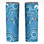 Australia Indigenous Skinny Tumbler Blue Ribbon Lizards Autism Awareness - Aussie Hoodie