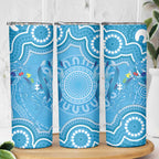 Australia Indigenous Skinny Tumbler Blue Ribbon Lizards Autism Awareness - Aussie Hoodie