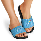 Australia Indigenous Slide Sandals Blue Ribbon Lizards Autism Awareness - Aussie Hoodie