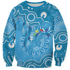 Australia Indigenous Sweatshirt Blue Ribbon Lizards Autism Awareness - Aussie Hoodie