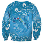 Australia Indigenous Sweatshirt Blue Ribbon Lizards Autism Awareness - Aussie Hoodie