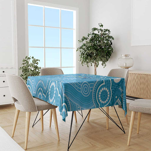 Australia Indigenous Tablecloth Blue Ribbon Lizards Autism Awareness - Aussie Hoodie