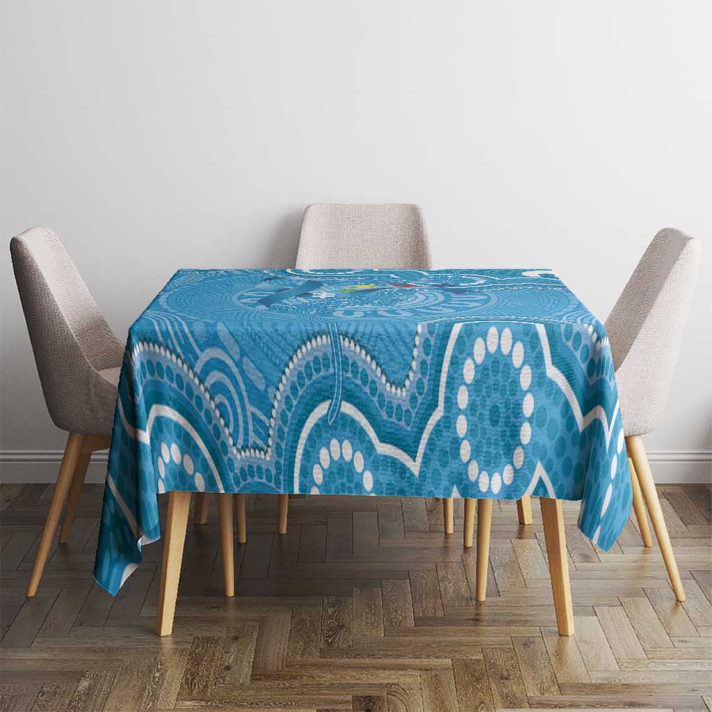Australia Indigenous Tablecloth Blue Ribbon Lizards Autism Awareness - Aussie Hoodie