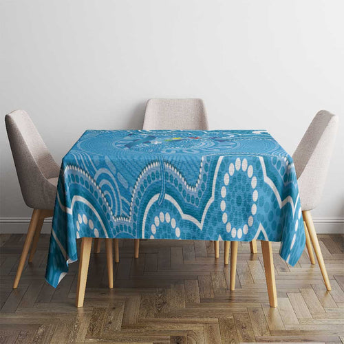 Australia Indigenous Tablecloth Blue Ribbon Lizards Autism Awareness - Aussie Hoodie