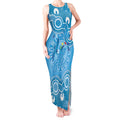 Australia Indigenous Tank Maxi Dress Blue Ribbon Lizards Autism Awareness - Aussie Hoodie
