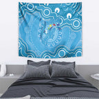 Australia Indigenous Tapestry Blue Ribbon Lizards Autism Awareness - Aussie Hoodie