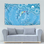 Australia Indigenous Tapestry Blue Ribbon Lizards Autism Awareness - Aussie Hoodie