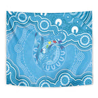 Australia Indigenous Tapestry Blue Ribbon Lizards Autism Awareness - Aussie Hoodie