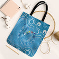 Australia Indigenous Tote Bag Blue Ribbon Lizards Autism Awareness - Aussie Hoodie