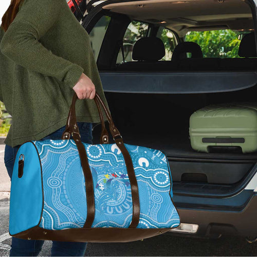 Australia Indigenous Travel Bag Blue Ribbon Lizards Autism Awareness - Aussie Hoodie