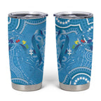 Australia Indigenous Tumbler Cup Blue Ribbon Lizards Autism Awareness - Aussie Hoodie