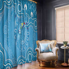 Australia Indigenous Window Curtain Blue Ribbon Lizards Autism Awareness - Aussie Hoodie