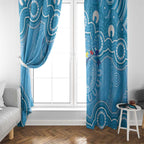 Australia Indigenous Window Curtain Blue Ribbon Lizards Autism Awareness - Aussie Hoodie