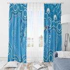 Australia Indigenous Window Curtain Blue Ribbon Lizards Autism Awareness - Aussie Hoodie