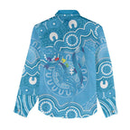 Australia Indigenous Women Casual Shirt Blue Ribbon Lizards Autism Awareness - Aussie Hoodie