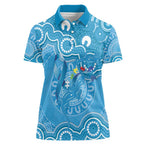 Australia Indigenous Women Polo Shirt Blue Ribbon Lizards Autism Awareness - Aussie Hoodie