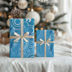 Australia Indigenous Wrapping Paper Blue Ribbon Lizards Autism Awareness - Aussie Hoodie