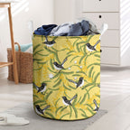 Australia Wattle Day Laundry Basket Acacia Pycnantha Willie Wagtail Seamless Style