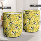 Australia Wattle Day Laundry Basket Acacia Pycnantha Willie Wagtail Seamless Style