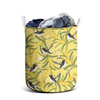 Australia Wattle Day Laundry Basket Acacia Pycnantha Willie Wagtail Seamless Style