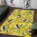 Australia Wattle Day Area Rug Acacia Pycnantha Willie Wagtail Seamless Style