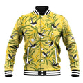 Australia Wattle Day Baseball Jacket Acacia Pycnantha Willie Wagtail Seamless Style