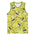 Australia Wattle Day Basketball Jersey Acacia Pycnantha Willie Wagtail Seamless Style