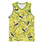 Australia Wattle Day Basketball Jersey Acacia Pycnantha Willie Wagtail Seamless Style