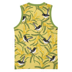 Australia Wattle Day Basketball Jersey Acacia Pycnantha Willie Wagtail Seamless Style