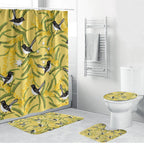 Australia Wattle Day Bathroom Set Acacia Pycnantha Willie Wagtail Seamless Style