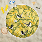 Australia Wattle Day Beach Blanket Acacia Pycnantha Willie Wagtail Seamless Style