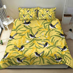 Australia Wattle Day Bedding Set Acacia Pycnantha Willie Wagtail Seamless Style
