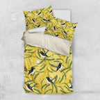 Australia Wattle Day Bedding Set Acacia Pycnantha Willie Wagtail Seamless Style