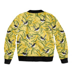 Australia Wattle Day Bomber Jacket Acacia Pycnantha Willie Wagtail Seamless Style