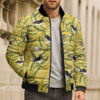 Australia Wattle Day Bomber Puffer Jacket Acacia Pycnantha Willie Wagtail Seamless Style