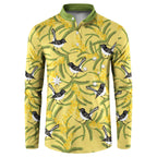 Australia Wattle Day Button Sweatshirt Acacia Pycnantha Willie Wagtail Seamless Style