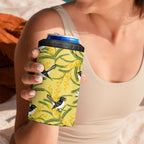 Australia Wattle Day 4 in 1 Can Cooler Tumbler Acacia Pycnantha Willie Wagtail Seamless Style