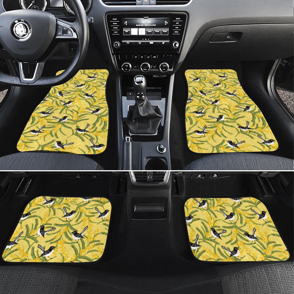 Australia Wattle Day Car Mats Acacia Pycnantha Willie Wagtail Seamless Style