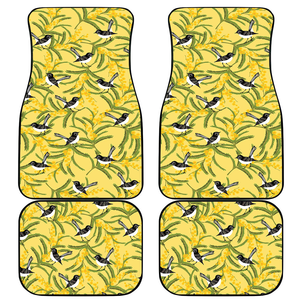 Australia Wattle Day Car Mats Acacia Pycnantha Willie Wagtail Seamless Style