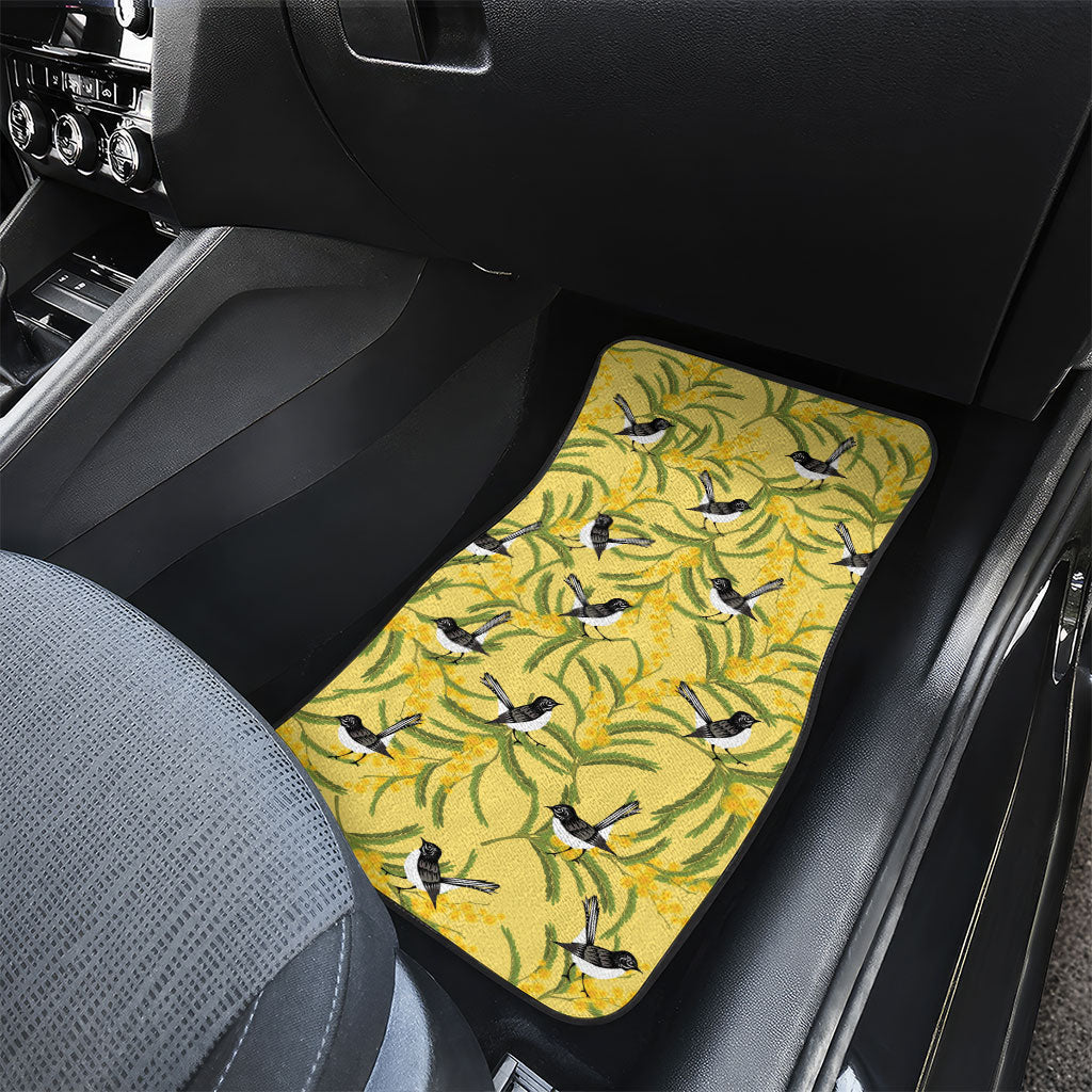 Australia Wattle Day Car Mats Acacia Pycnantha Willie Wagtail Seamless Style