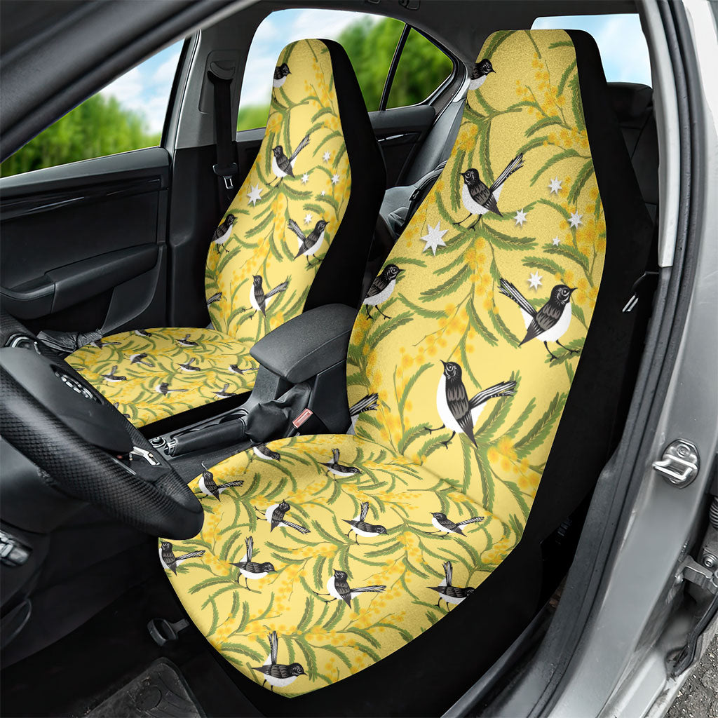 Australia Wattle Day Car Seat Cover Acacia Pycnantha Willie Wagtail Seamless Style