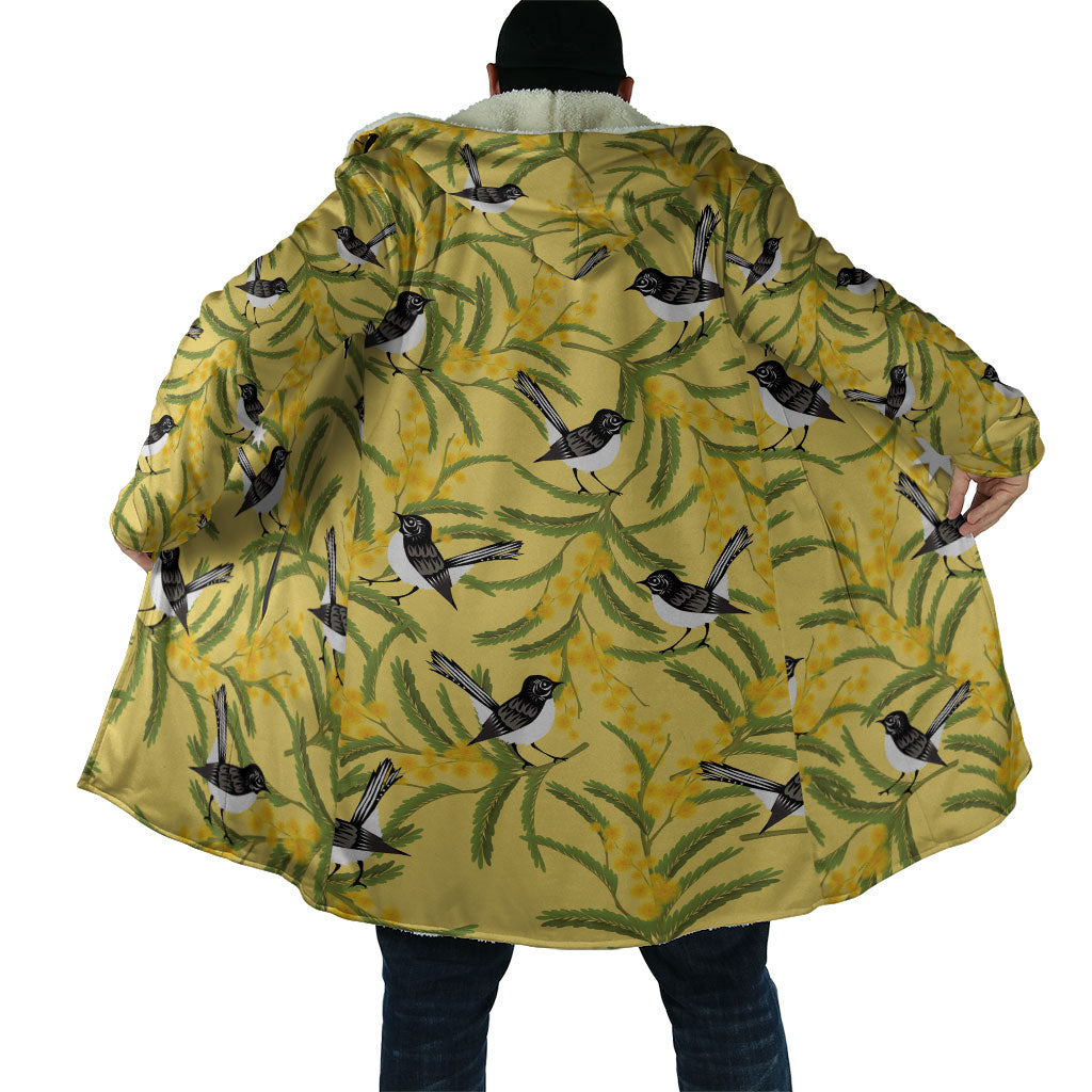 Australia Wattle Day Cloak Acacia Pycnantha Willie Wagtail Seamless Style