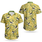 Australia Wattle Day Couples Matching Summer Maxi Dress and Hawaiian Shirt Acacia Pycnantha Willie Wagtail Seamless Style