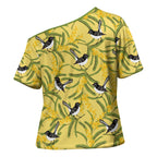 Australia Wattle Day Cross Shoulder Shirt Acacia Pycnantha Willie Wagtail Seamless Style