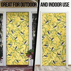 Australia Wattle Day Door Cover Acacia Pycnantha Willie Wagtail Seamless Style