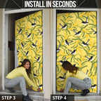Australia Wattle Day Door Cover Acacia Pycnantha Willie Wagtail Seamless Style
