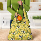 Australia Wattle Day Grocery Bag Acacia Pycnantha Willie Wagtail Seamless Style