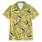 Australia Wattle Day Hawaiian Shirt Acacia Pycnantha Willie Wagtail Seamless Style